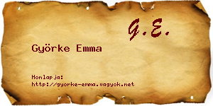 Györke Emma névjegykártya